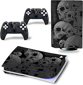 Skin Wrap compatível com console de disco PS5, adesivo de vinil protetor para controle sem fio (cinza escuro)
