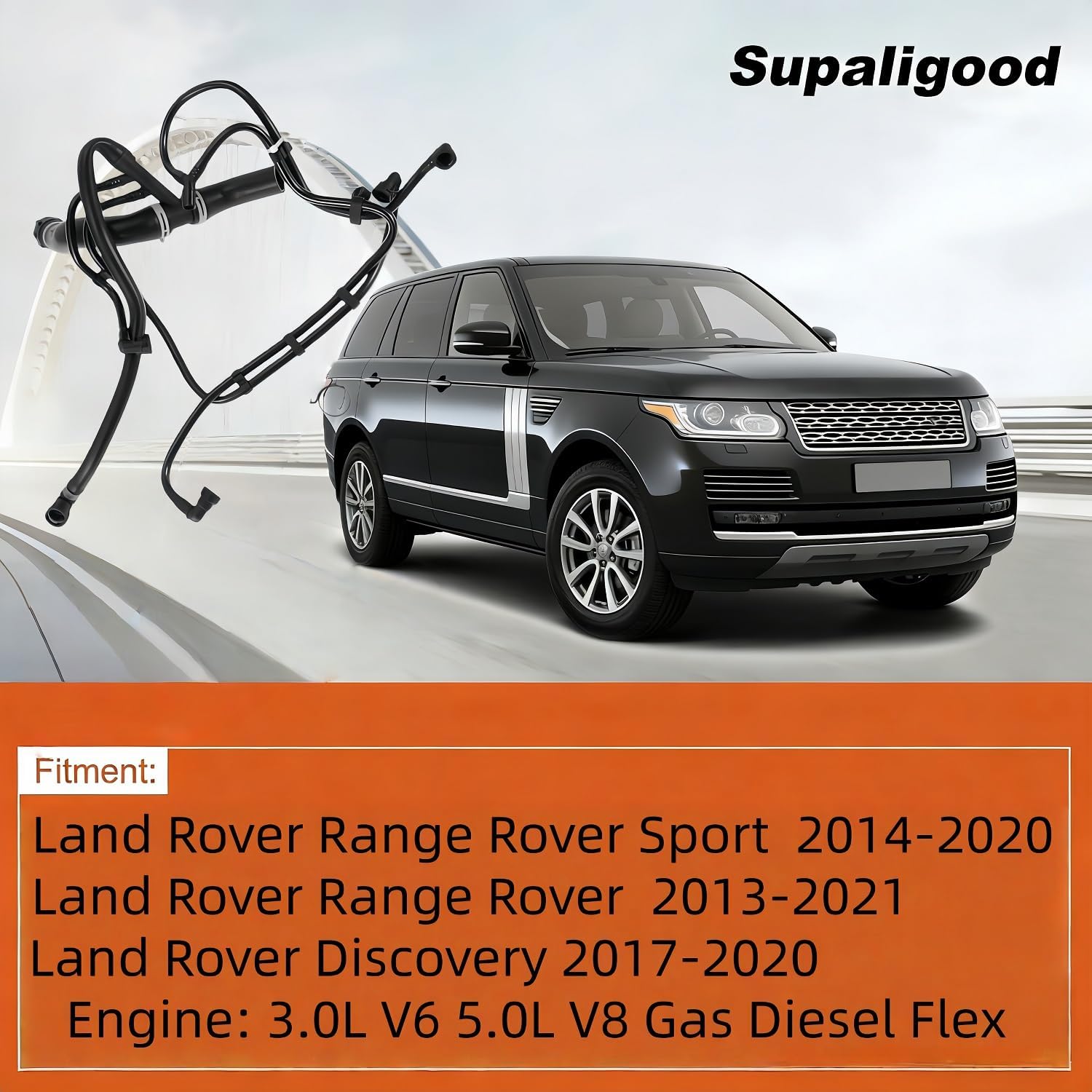 Coolant Hose Upper Radiator Hose No.LR034637 for Land Rover LR4 HSE Sport 3.0L 2014-2016