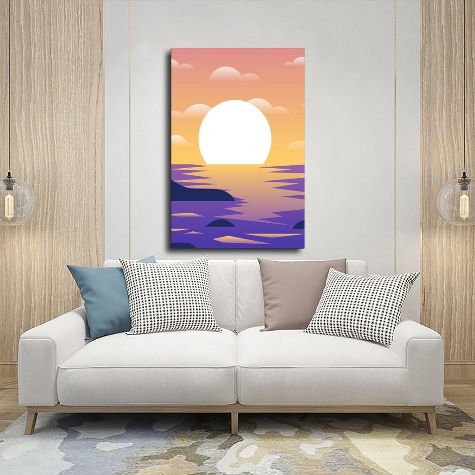 Poster Sur Toile « Villefranche Sur Mer » - Décoration Paysage De Voyage - 30x45 Cm - Pour Chambre, Bureau, Cadeau