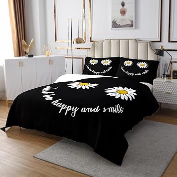richhome Daisy Coverlet Set 3Pcs Natural Sunflowers Floral Bedspread Coverlet Set Happy And Smile Decorative Bedding2Pillow Shams King Size Bed Cover
