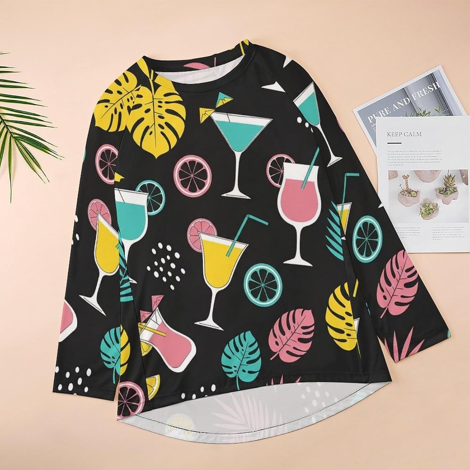Women's Raglan Long Sleeve T-Shirt Casual Crewneck Blouse, Soft Basic Long Top
