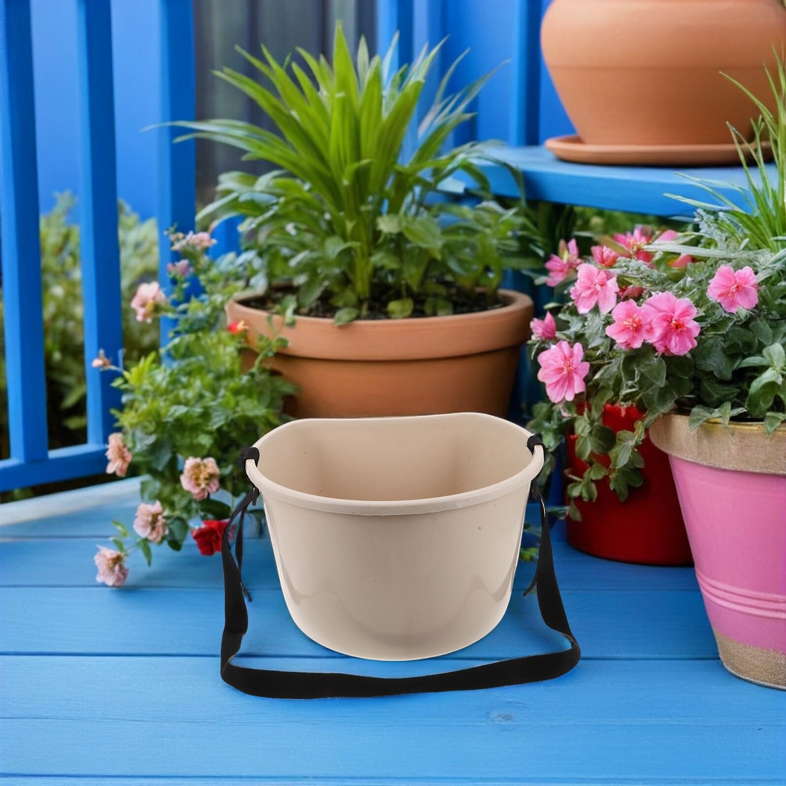 Abaodam Secchio per Raccolta Multifunzionale da Giardino 2 Pezzi con Tracolla, Secchio Piccolo per Bacche e Frutta, Resistente e Portatile per Attività Agricole e Raccolta Orto