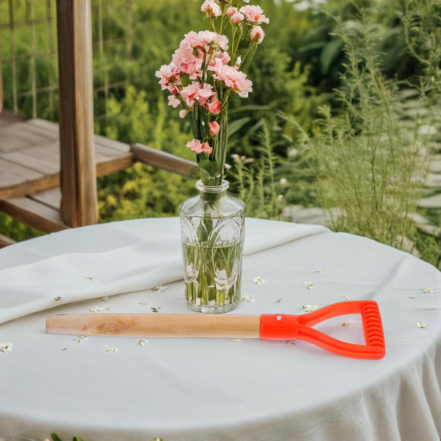 2pcs Wooden Gardening Handle Replacement with D Shaped Grip, 19.65in Long Spade Handle for Shovel and Pitch Fork, Quick Assembly and Comfortable Grip for Gardening and Farm Use
