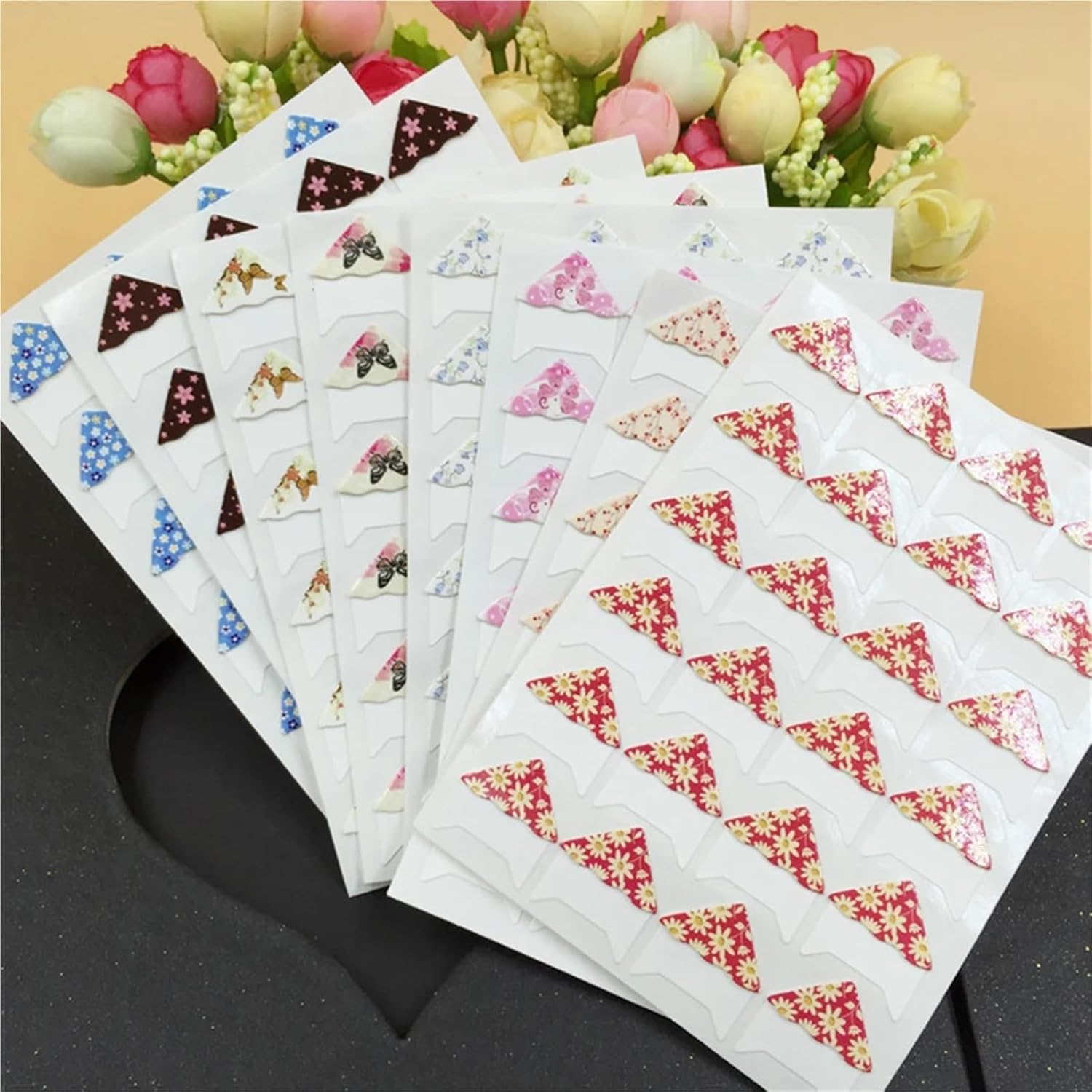 Photo Corners Self Adhesive 10Sheets Corner Stickers DIY Vintage Kraft Paper Frame Scrapbook Self-Adhesive Photo Sticker(Gold)