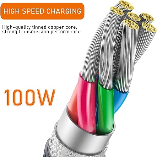 Miniatura 4 de Cable de teclado en espiral para juegos, teclado personalizado, cable USB C en espiral de doble manga con aviador de metal desmontable, USB C a A y