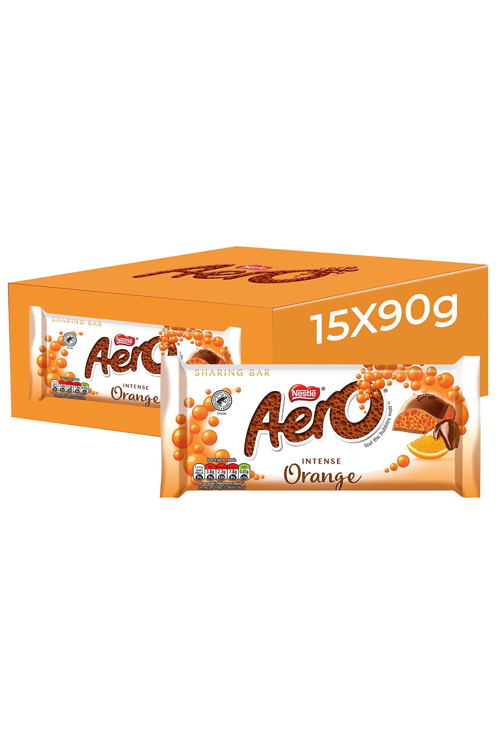 Orange Milk Chocolate Sharing Bars, 15 x 90 g