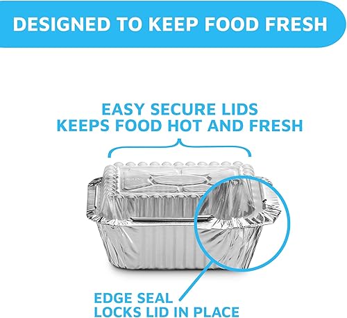 Miniatura 5 de Oblong charolas estilo tarteras desechables de aluminio Seguras para horno cocina almacenamiento y para recalentar por MontoPack
