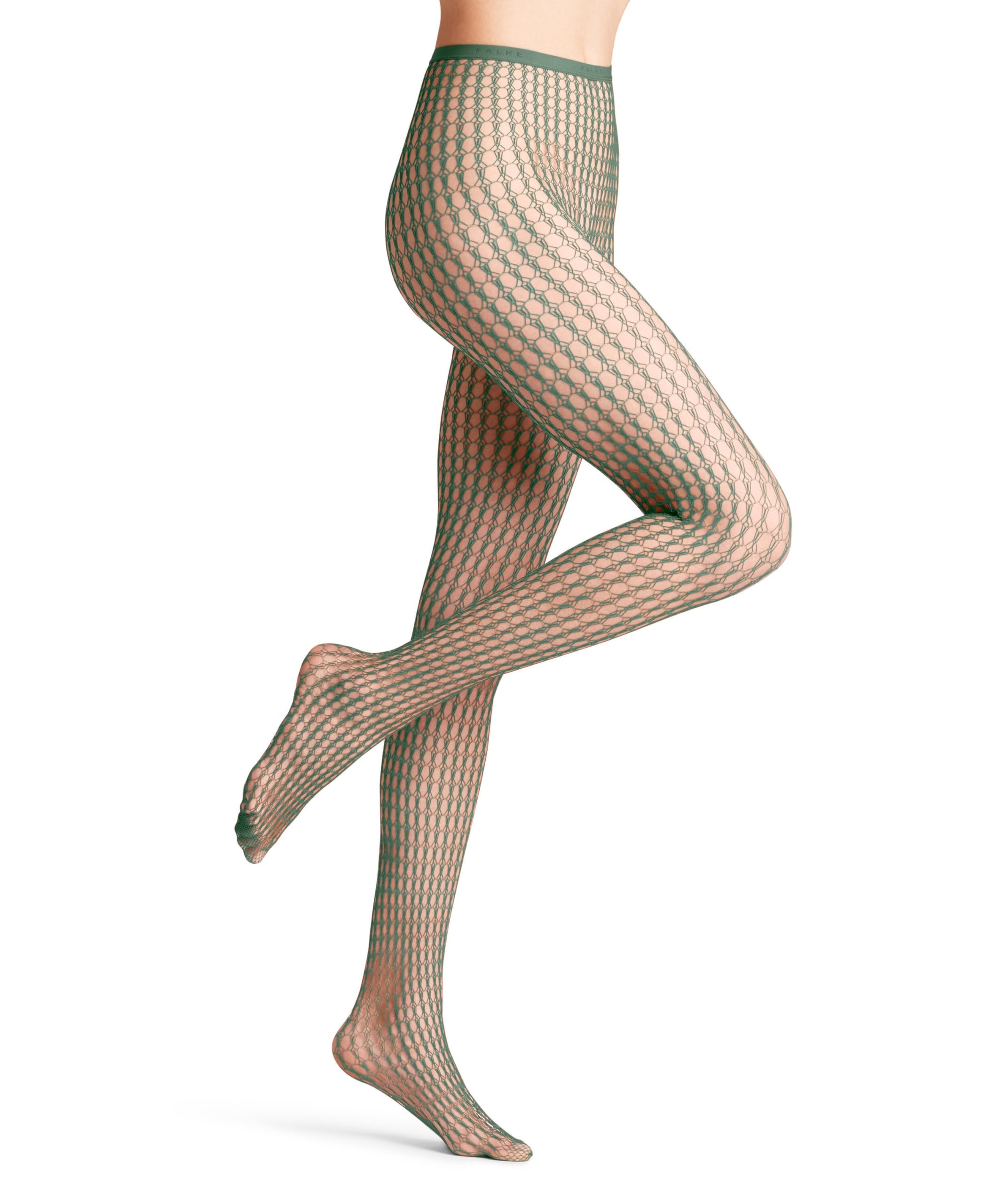 FALKE Women's Wicker Game W Ti Sheer Patterned Tights 1 piece, Green Sage 7538, M