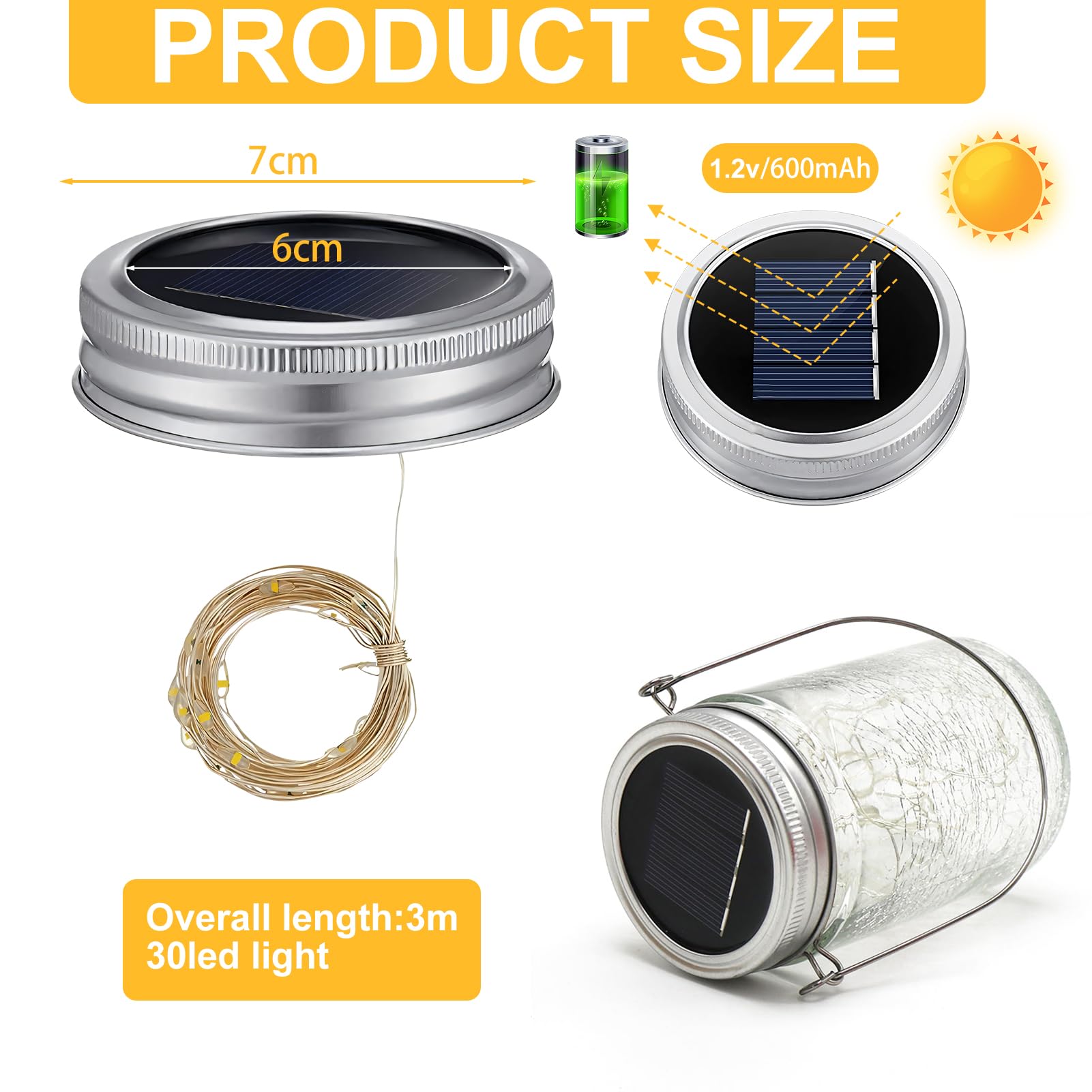 Diealles Solarleuchten Ersatzdeckel 8cm - 2 Stück Wasserdichte Solardeckel Für Gartenleuchten