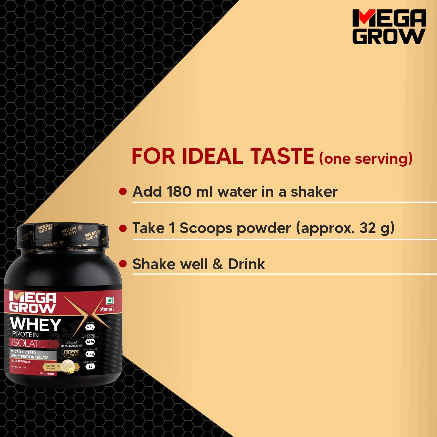 Megagrow Whey Isolate Protein Powder for Men, Chocolate Flavor 1kg- Gluten Free | No Sugar Added - with Sodium & Potassium for Low Carbs & Lean Muscle|24.5g Protein, 4.7g BCAA-29 Servings — Amazon image 8