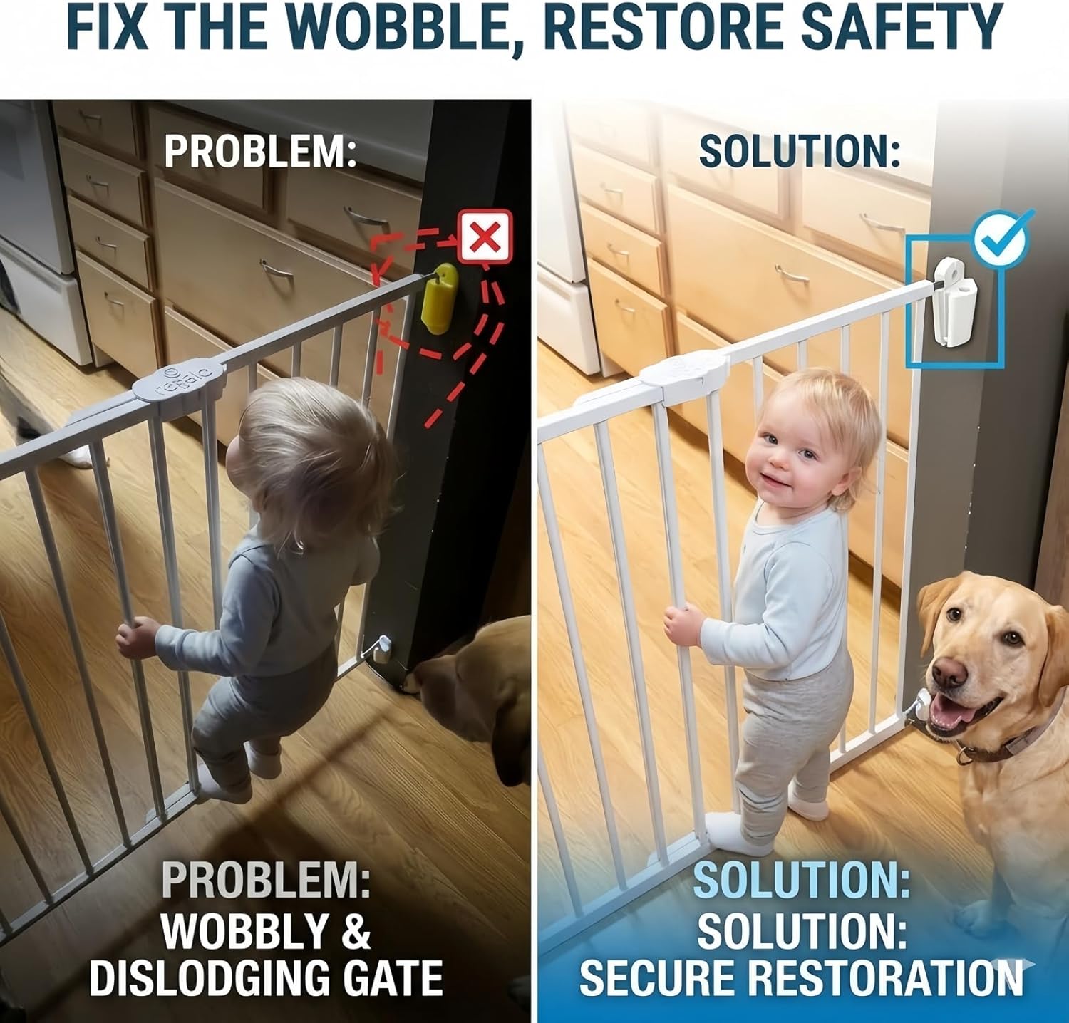 Baby Gate Hinge Replacement Compatible with Regalo Extra Tall Baby Gate, Durable Plastic Repair Kit for Pet & Child Safety Gates,2-Pack