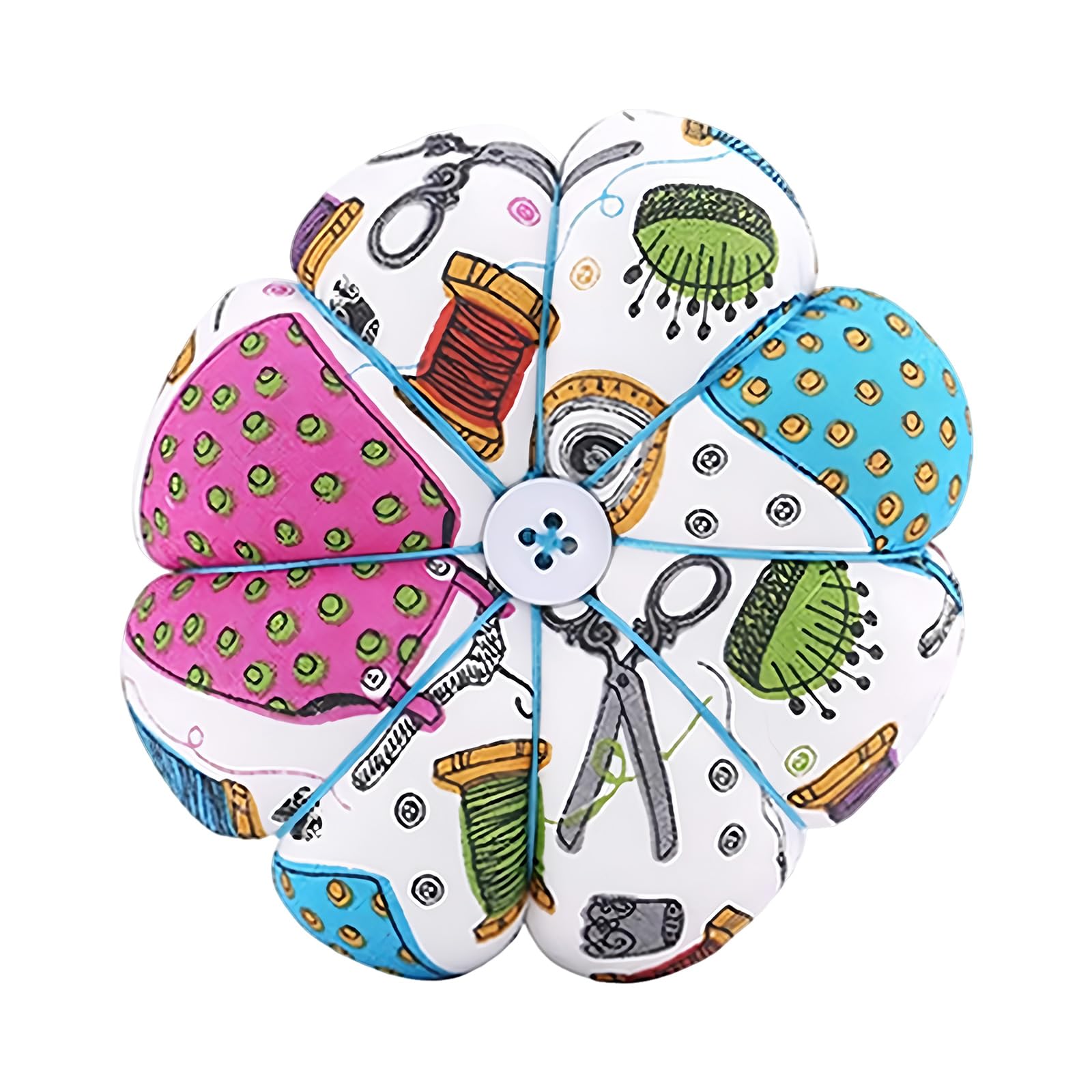 Sewing Needle Cushion with Pumpkin Form, Segmented Cotton Pin Holder for Quilting Tables, Embroidery Work and Mending Pumpkin Pin Cushion Sewing Needle Holder Fabric Quilting Embroidery Table Mending