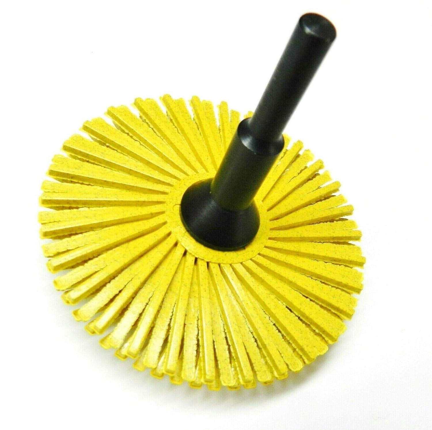 Radial Bristle Disc 3" Yellow 80 Grit with 1/4" Mandrel 2 Brushes and Arbor Set by Jets