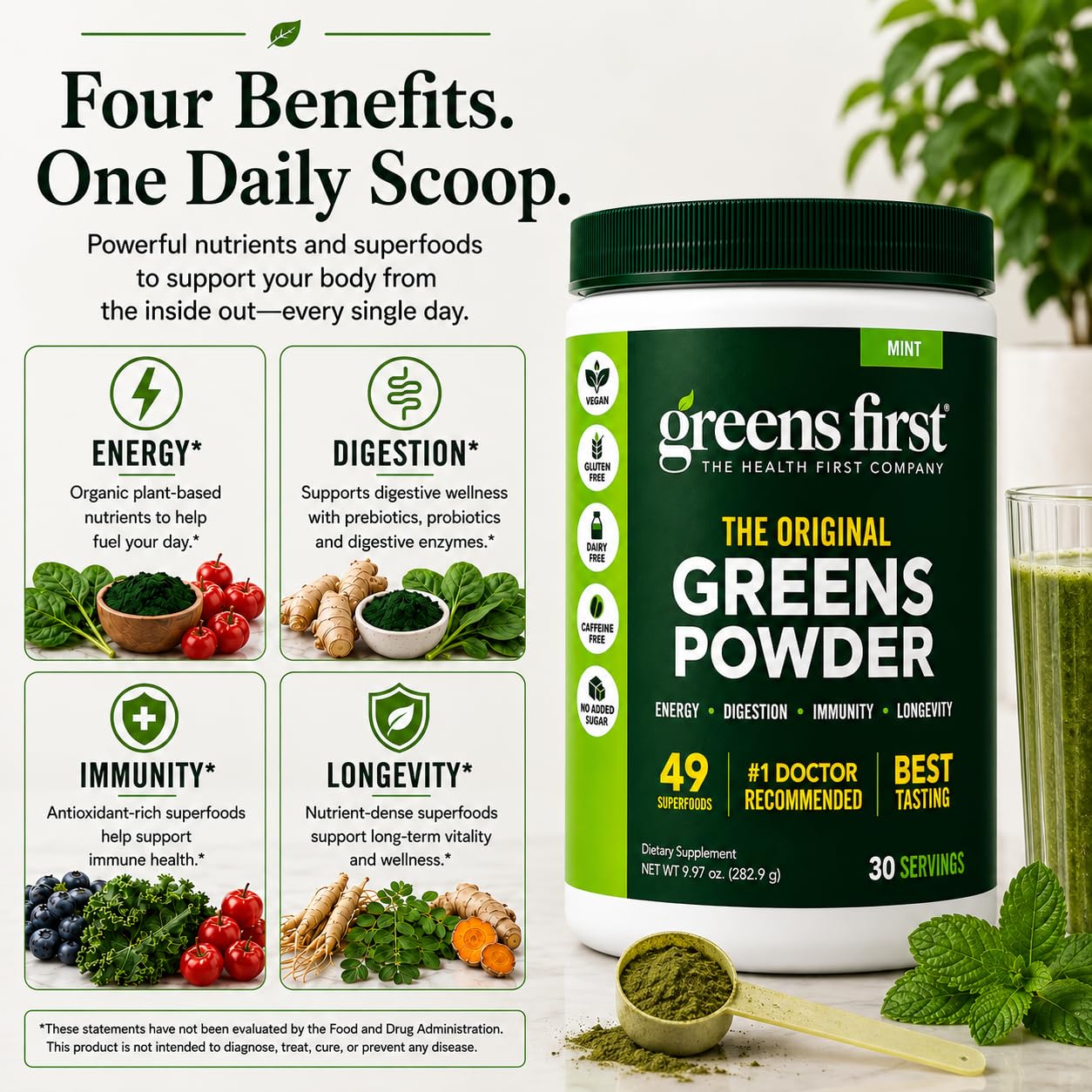 Greens First Original Greens Powder, Mint, 30 Servings — Amazon image 4