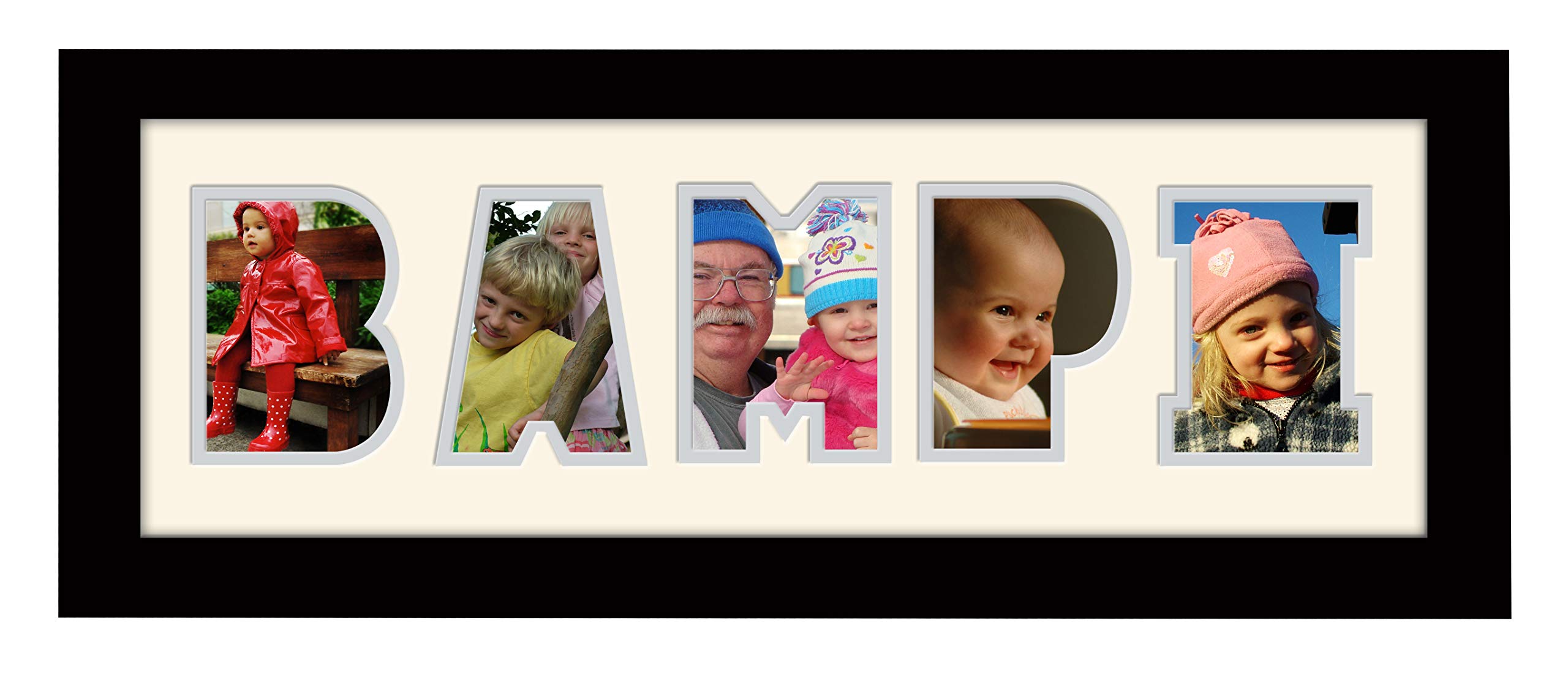 Photos In A Word Black Finish Frame Cream Mount Grey Inside Bampi Photo Frame Welsh Word Photo Frame 1267A (Black Finish Frame Cream Mount Grey Inside)