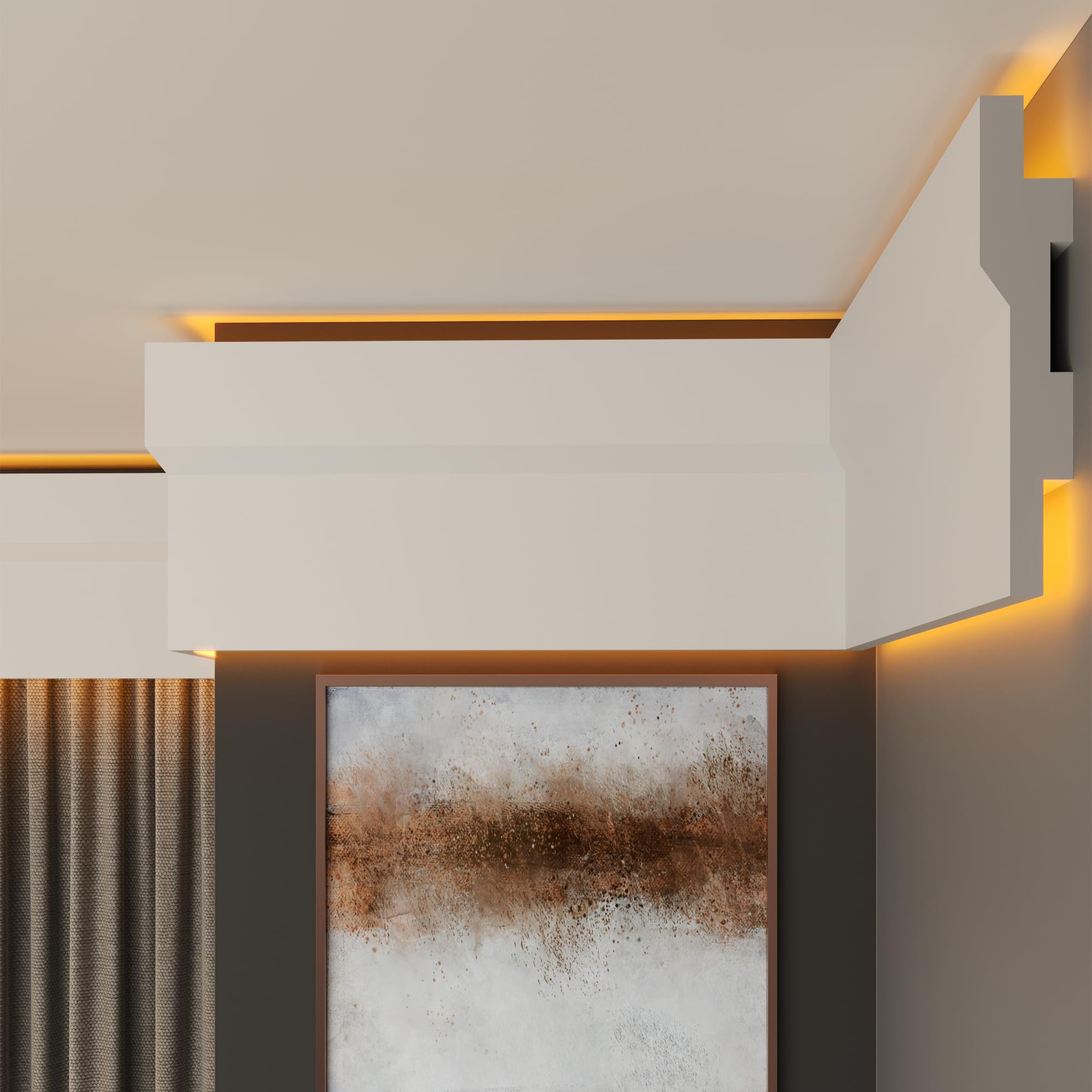 FAST DECOR XPS Ceiling Cornice Coving – Extruded Polystyrene Moulding Trim, Lightweight Decorative Coving for Ceilings, LED Coving, LED Cornice, LED Lighting Coving (CLL20, 6M (3 Length))