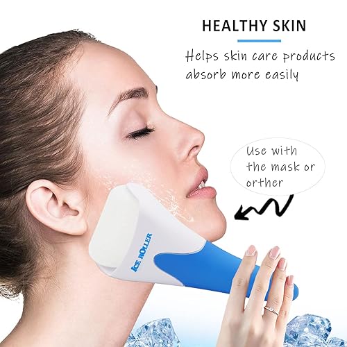 Miniatura 9 de Juego de 6 esponjas de maquillaje para base, crema y polvo + herramientas de cuidado facial de la piel fría rodillo de hielo para aliviar la