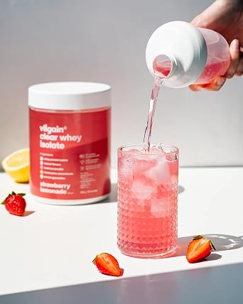 Vilgain Clear Whey Isolate 500g Refreshing Protein Lemonade with 84% Protein | Naturally Sweetened with Stevia