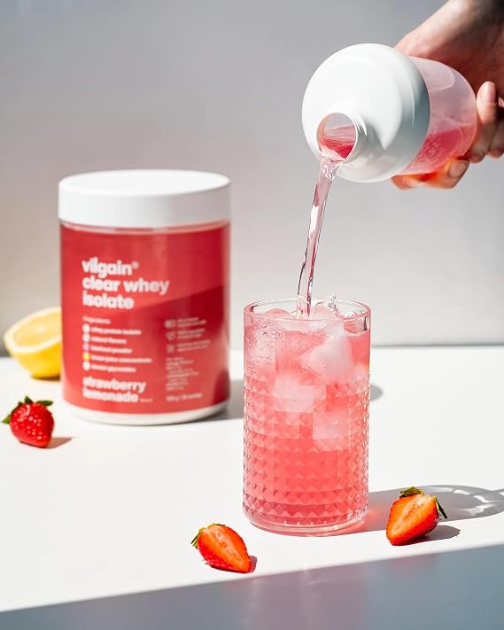 Vilgain Clear Whey Isolate 500g Refreshing Protein Lemonade with 84% Protein | Naturally Sweetened with Stevia