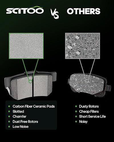 Miniatura 2 de SCITOO Juego de pastillas de freno de cerámica traseras D537 para Acura CLCSXELILXIntegraRSXTLTSXVigor, para Honda CivicAccordPreludeS2000, para