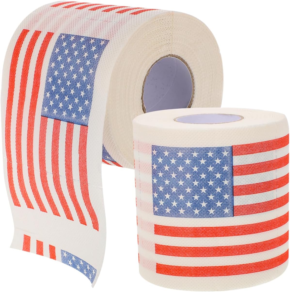 Garneck 2rolls American Flag Toilet Paper Roll Creative Layers Tissue for Bathroom Multipurpose Napkin Paper Safe Pulp Material Decorative Roll for Independence Day