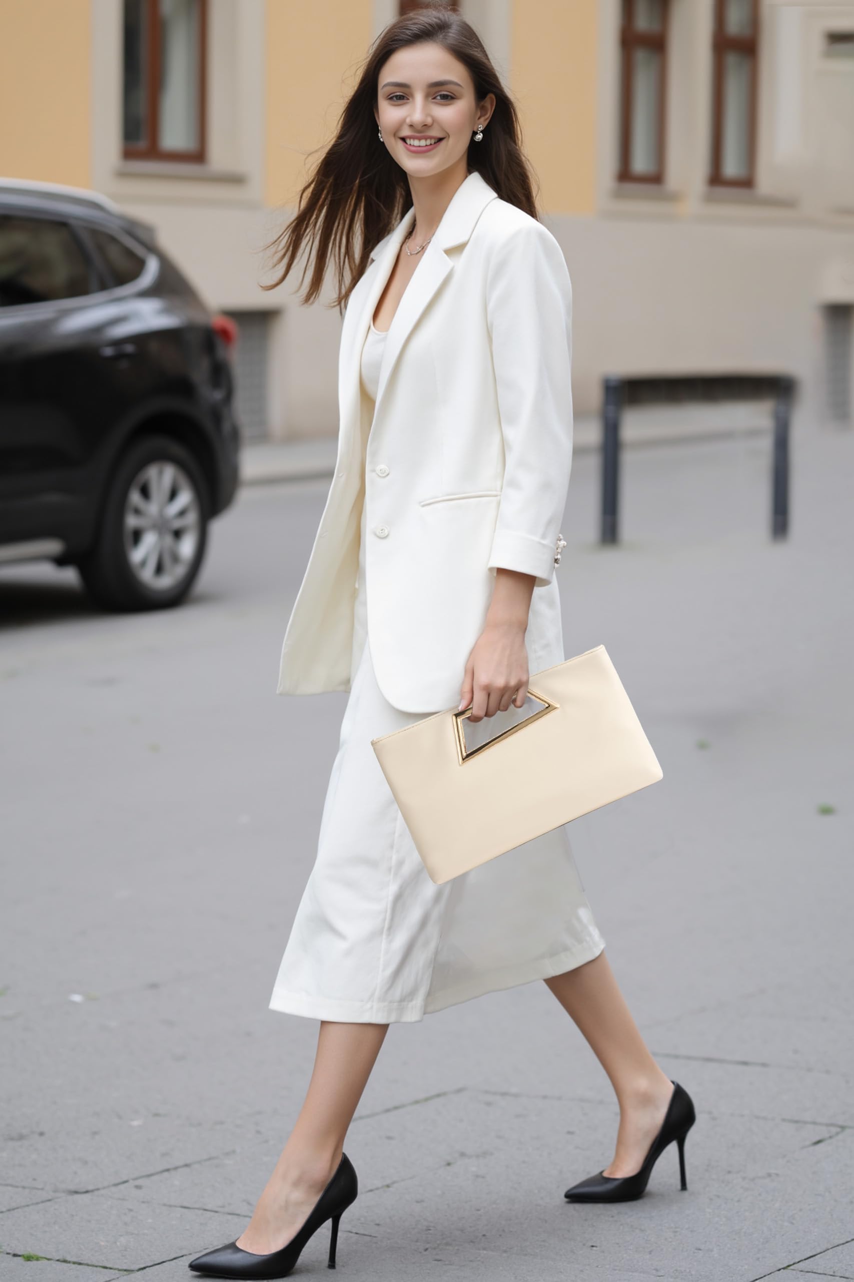Coucoland Bolso de mano para mujer, bolso de noche de piel sintética con purpurina, bolso de mano para boda, fiesta, uso diario | Piel sintética