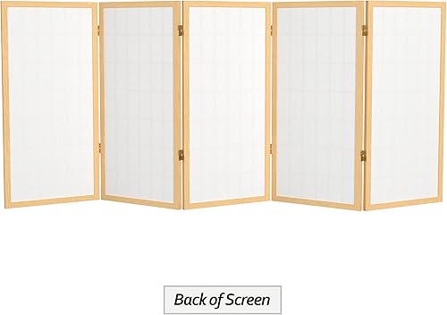 Miniatura 7 de Biombo portátil simple de 3 pies Biombo Shoji para dividir una cuarto, clásico diseño japonés, 4 tamaños y 6 colores, Madera, Natural Negro
