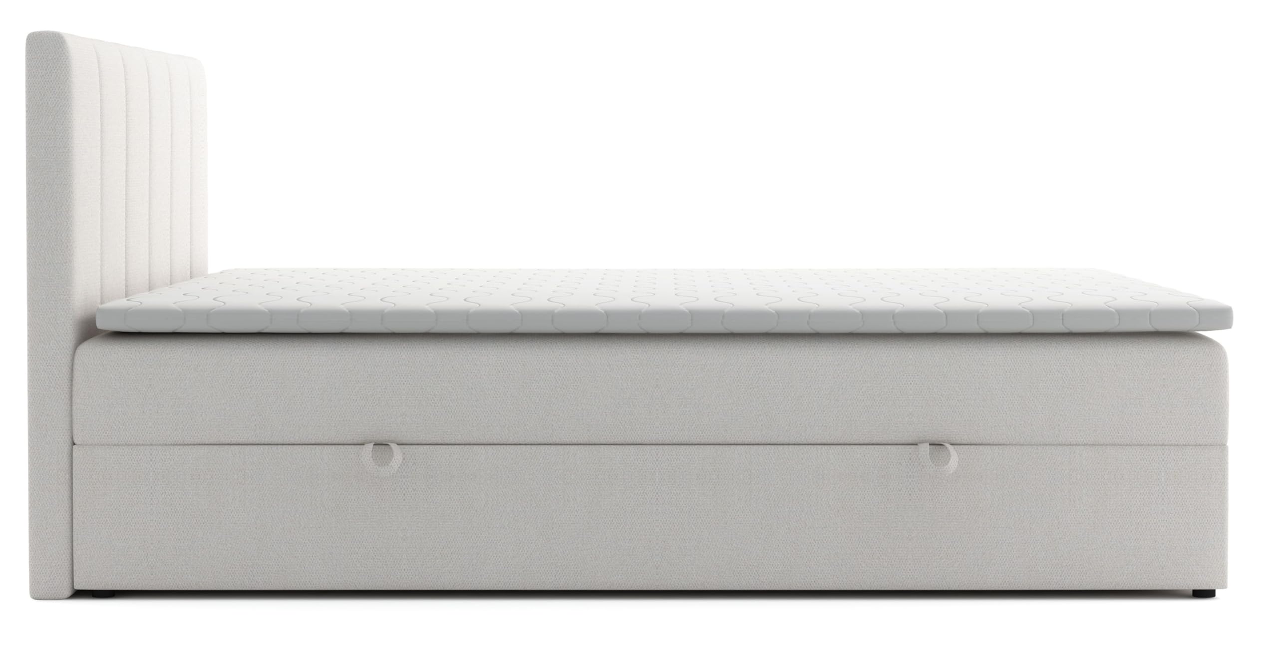 Boxspringbett 180x200 mit Bettkasten, Lisa Doppelbett Beige Velourstoff