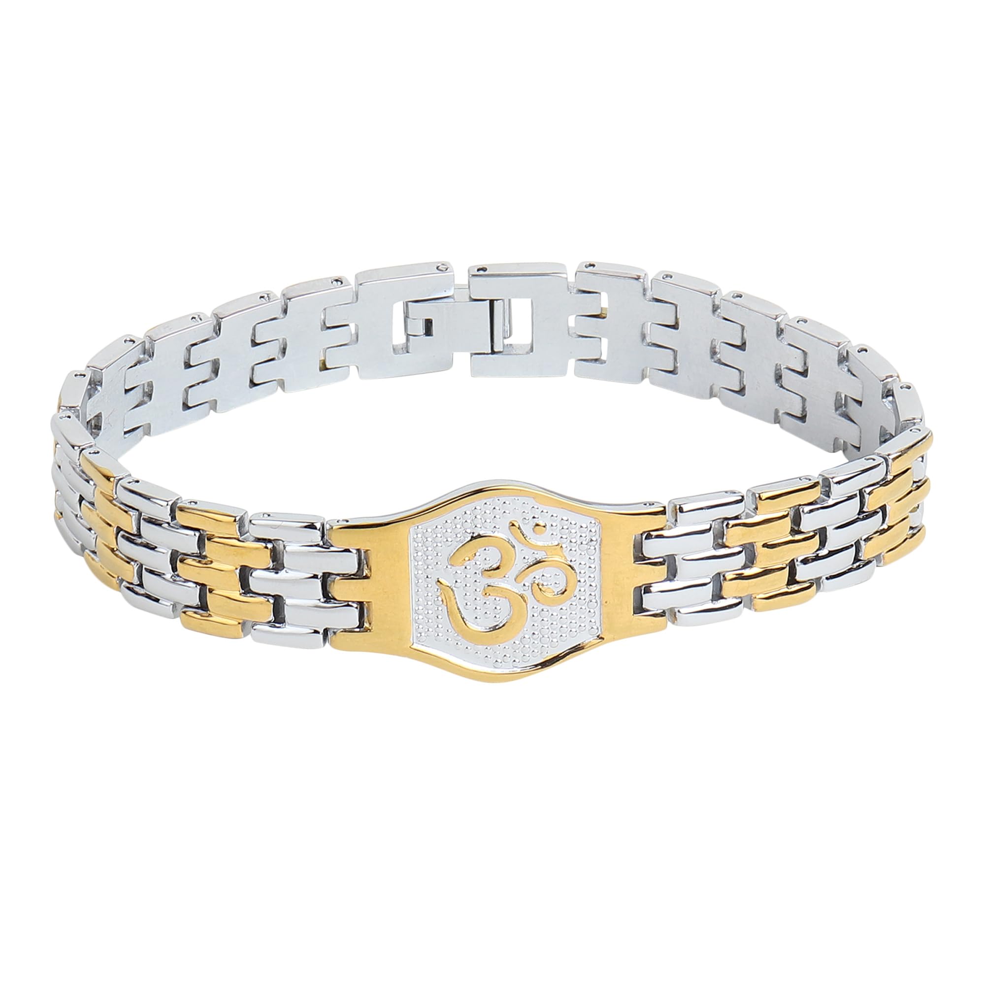 Buy Divine Hindu Om Dual Tone Brass Bracelet (8.5 Inch