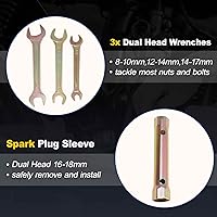 Vista 5 de Kit de herramientas de reparación de motocicleta de 8 piezas, alicates de bujía, llave hexagonal M6, destornillador de doble extremo, llave de doble