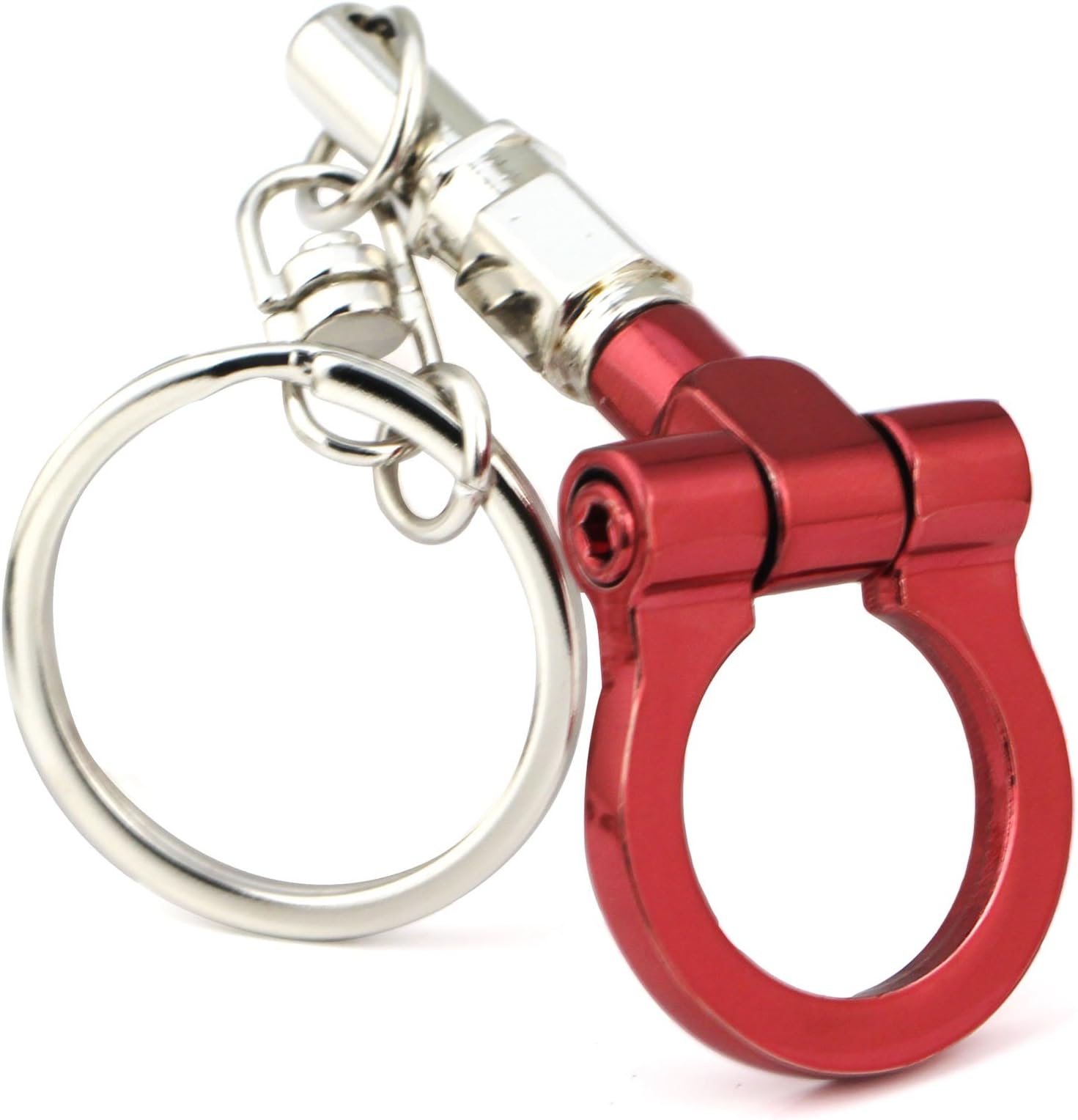 maycom Creative Trailer Towing Hook Keychain Keyring Auto Part Model Key Chain Ring Accessories (Red)