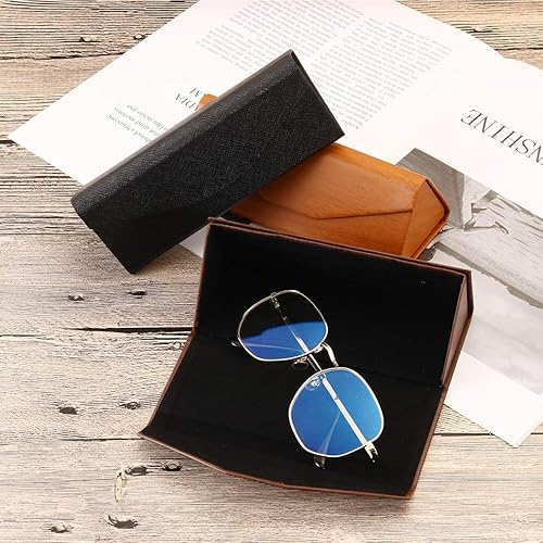 Miniatura 7 de Glasses Cases, Eyeglasses Case Hard Shell For Men Women, PU Folding Glasses Sunglasses Case Portable With Clean Cloth