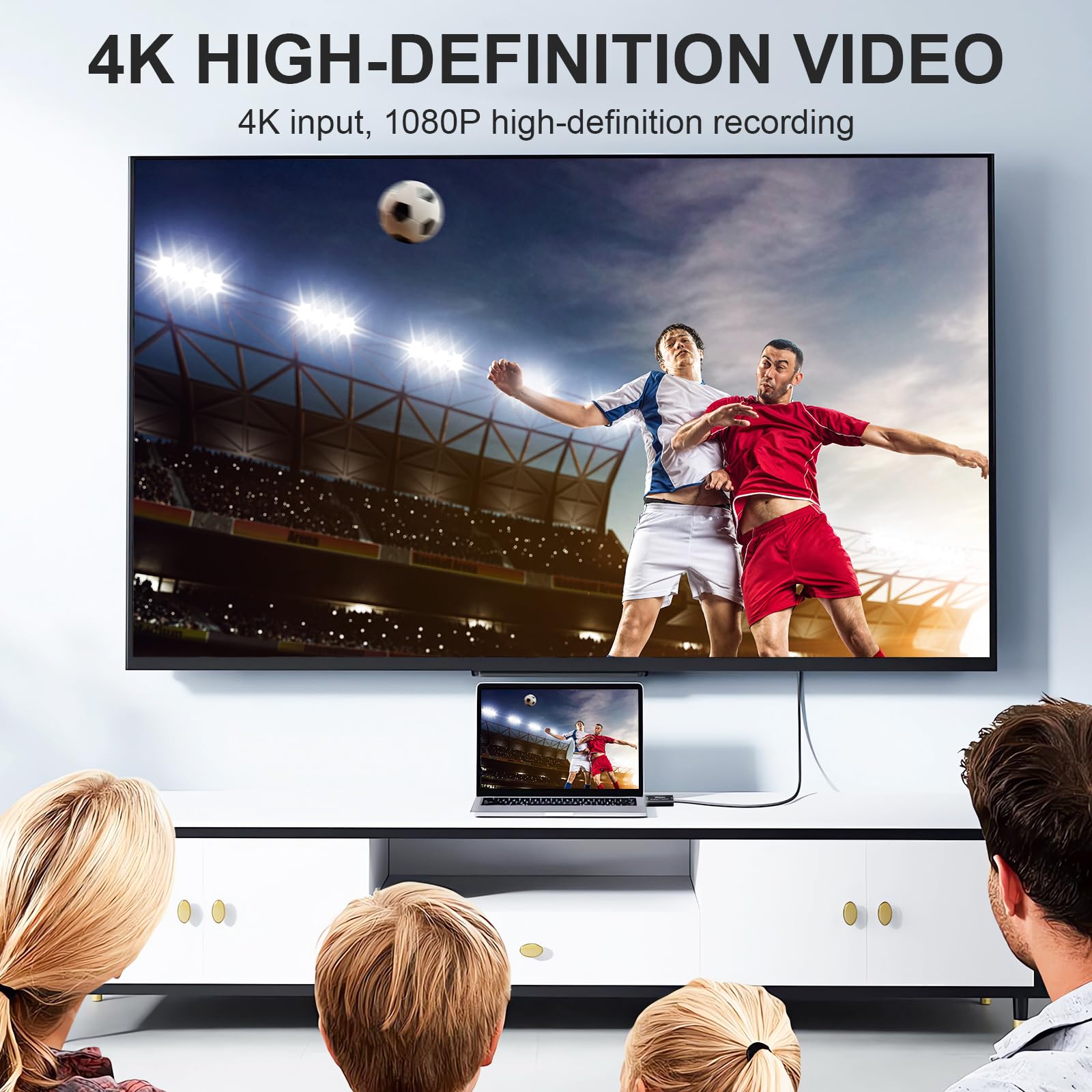 Capturadora Video, Adaptador USB a HDMI, 4K Adaptador HDMI USB Tarjeta, Portátil para Edición de Vídeo Juegos Streaming