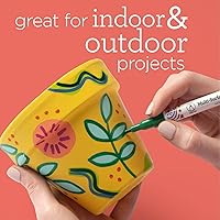 Vista 4 de Apple Barrel Neon, juego de 12 bolígrafos de pintura de punta fina multisuperficie, perfectos para proyectos de arte y manualidades en interiores