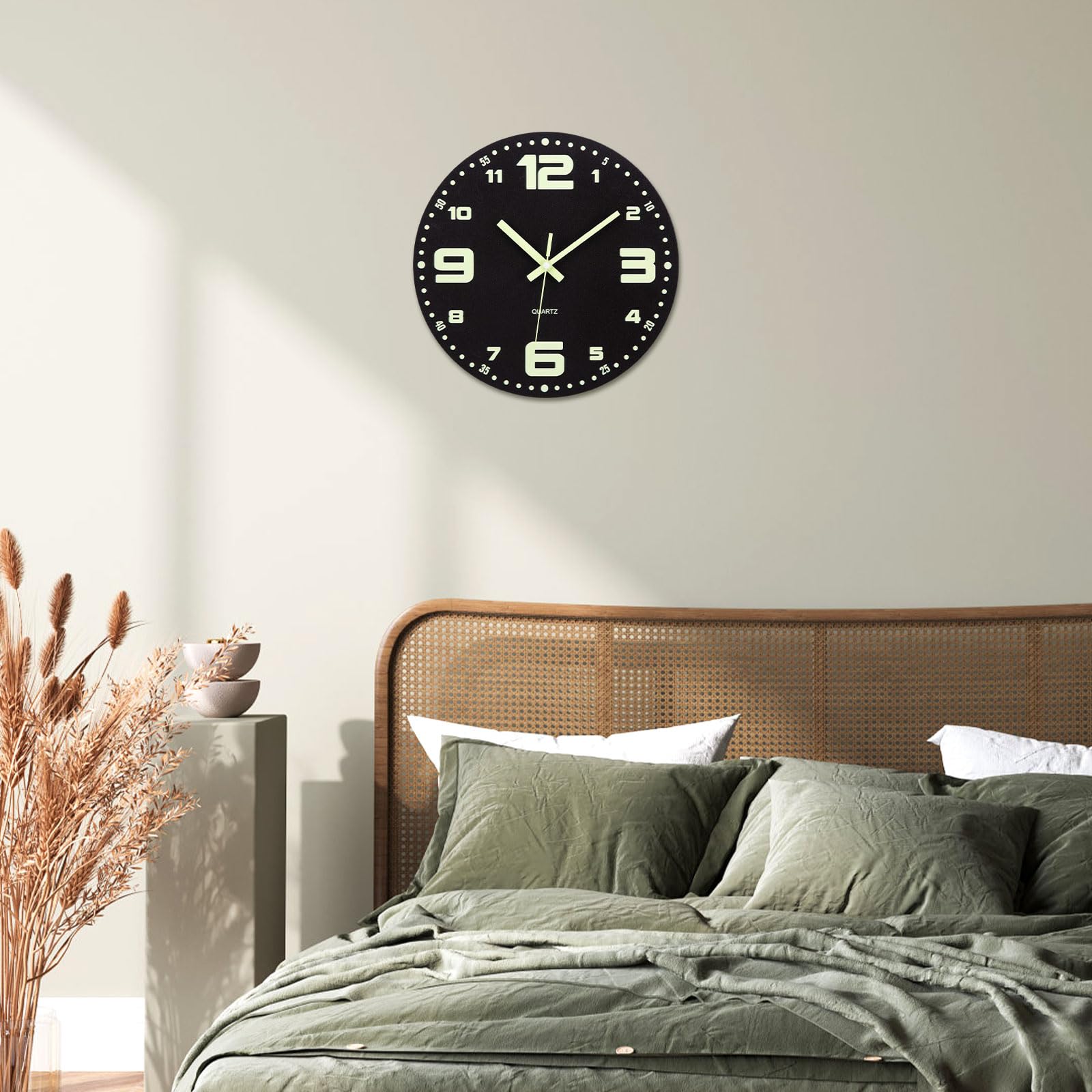 12 Inch Klok VIVILINEN Lichtgevende Wandklok 30,5 Cm - Glow In The Dark, Stille Niet-tikkende Klok Voor Slaapkamer 30.5 Cm Ronde Klok Met Grote Cijfers