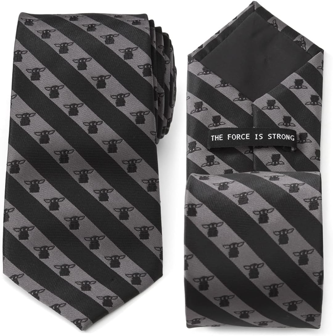 Cufflinks Inc. The Child Charcoal Stripe Men's Tie The Mandalorian Official Merch