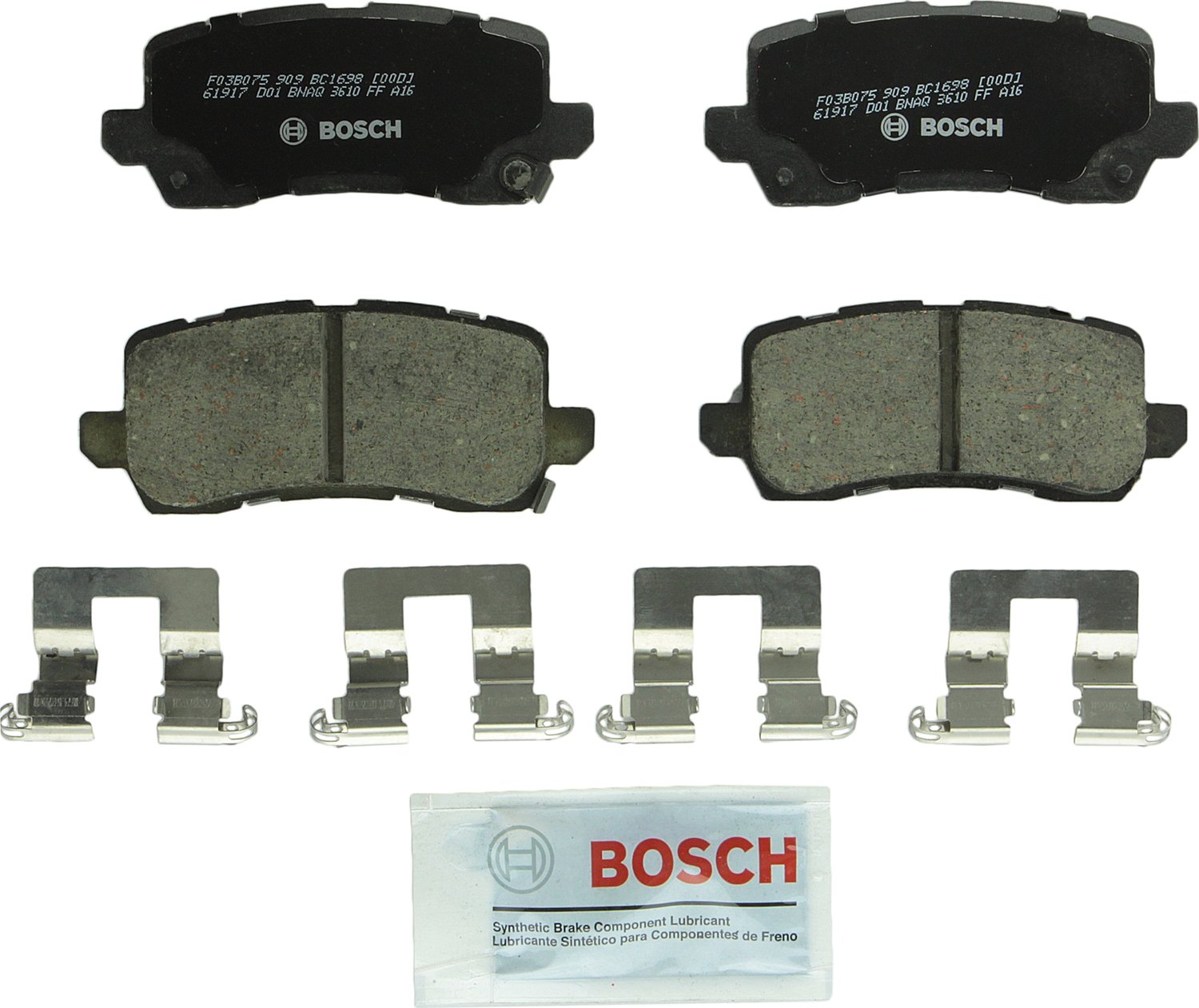 Bosch Automotive BP1078 QuietCast Premium Semi-Metallic Disc Brake Pad Set For: Subaru Forester, Legacy, Outback, B9 Tribeca, Tribeca, WRX, Front — view 202