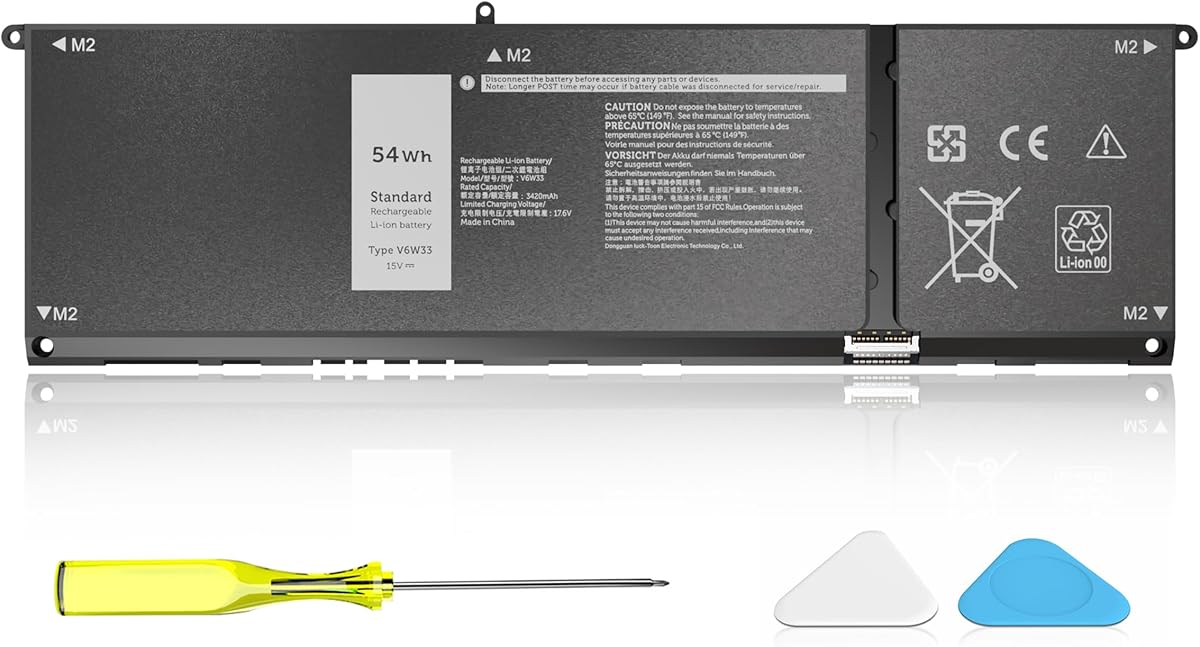 54Wh V6W33 Battery Replacement for Dell Inspiron 3511 3520 3515 3510 5510 5515 5518 5310 5635 5625 5630 Latitude 3320 3330 3420 3520 Vostro 3515 3525 Series