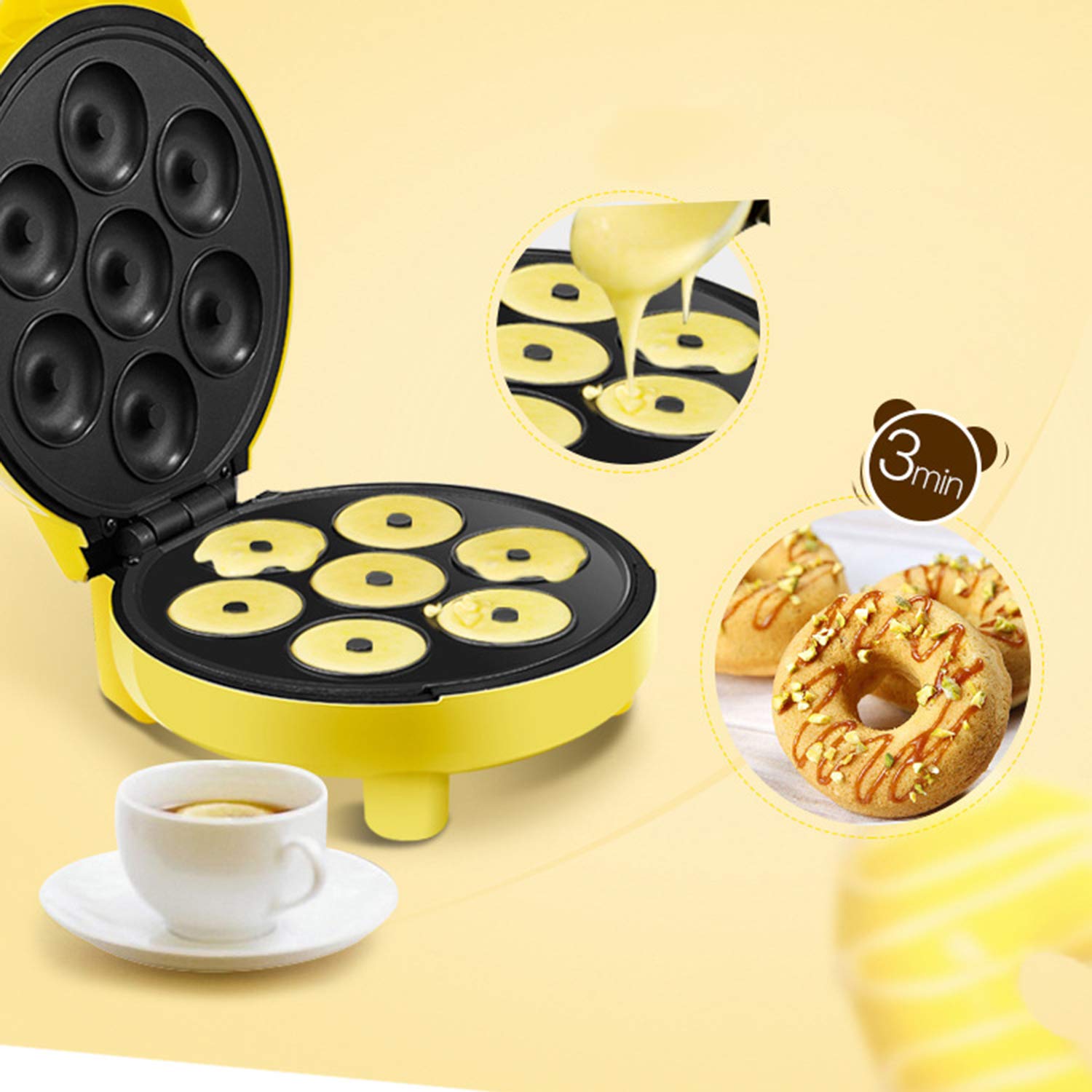 Máquina Para Hacer Galletas Mini Fabricante De Rosquillas Con 7 Platos Antiadherentes De Donas Para Una Cocina Divertida