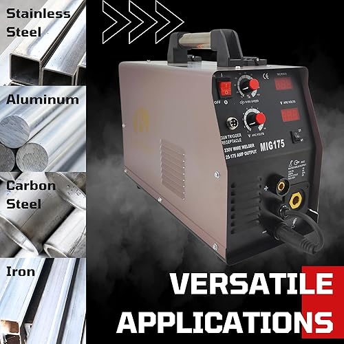 Miniatura 5 de Lotos Mig175 soldadora Mig de 175 AMP (2 versiones - con o sin pistola de carrete) ambas incluyen máscara, cables sólidos, regulador de argón,