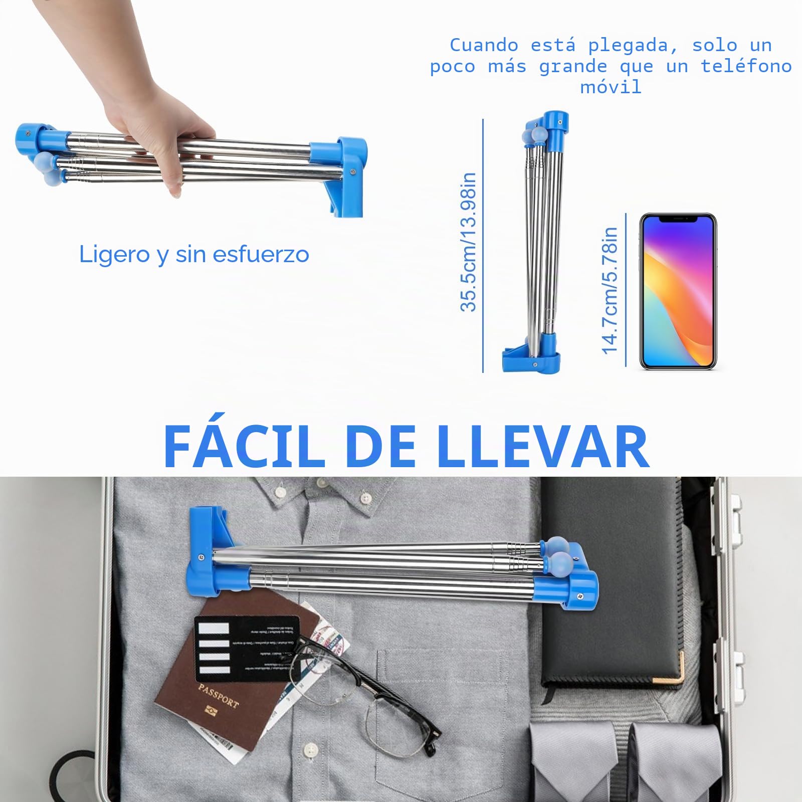 XTDMJ Tendedero de ropa portátil plegable, de 33 a 71 cm, portátil, de viaje, plegable, para el hogar, la lavandería, el camping, viajes al aire libre