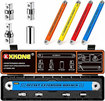 Offset Extension Wrench,0 Swing Extender for Tight Space Fasteners