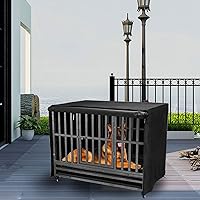 Vista 7 de Funda resistente para jaula de perro de 38 pulgadas, tela Oxford 600D, resistente al sonido, impermeable, apta para jaulas de perro con ventana