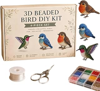 3D Beaded Animal DIY Kit, 2026 New Tiny 3D Beaded Animal Diy Kit, Cute Bird & Animal Beading Craft Set, Stress Relief Creative DIY Decoration Gifts for Adults Teens Beginners (Backyard Birds)