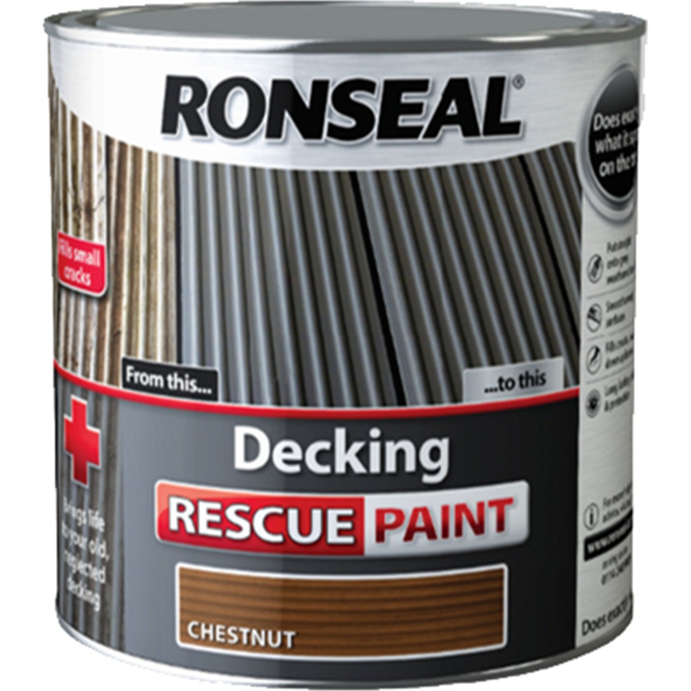 Ronseal Chestnut Drpc25l 2.5 Litre Decking Rescue Paint