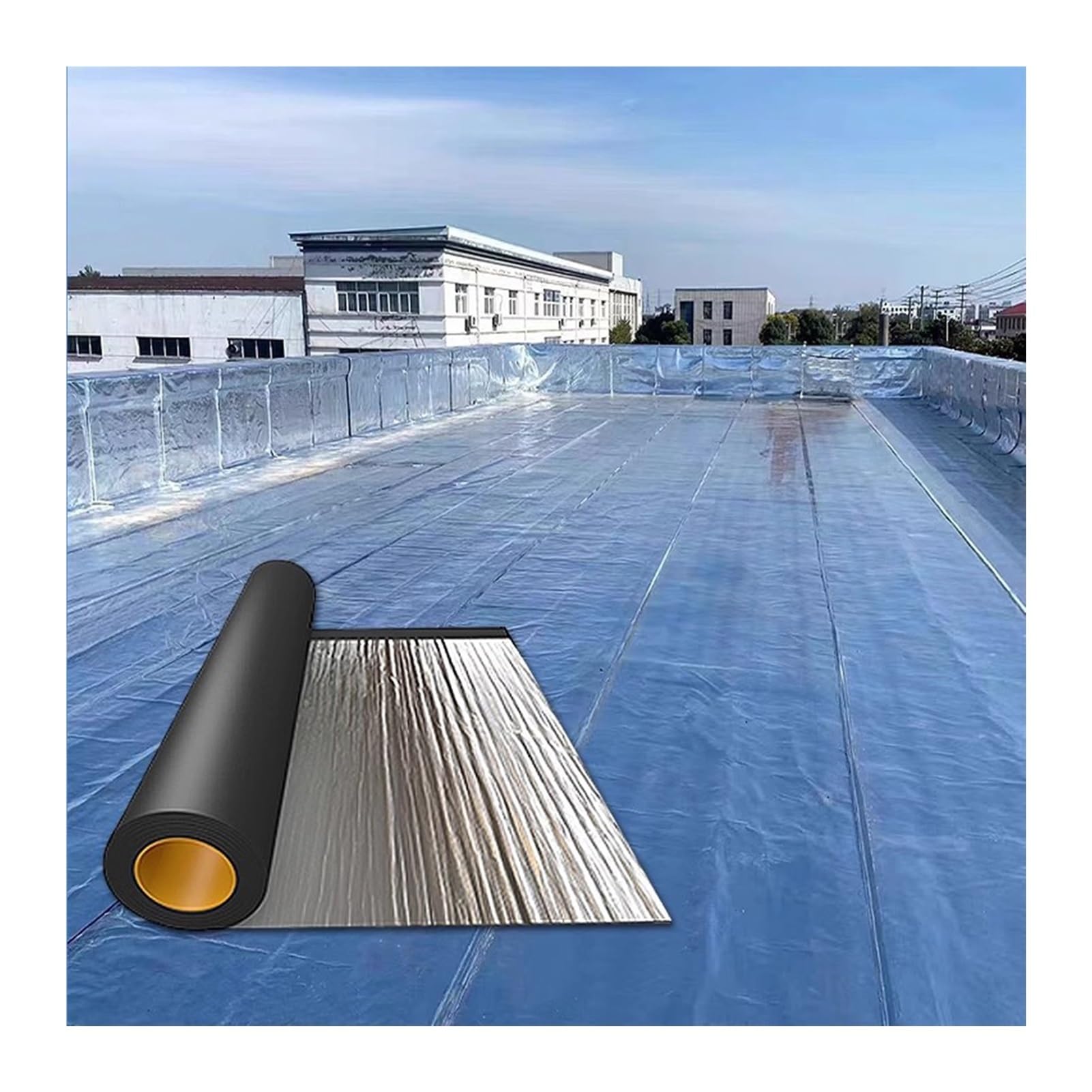 Cinta autoadhesiva de aluminio plateada impermeable para sellado de asfalto para fugas de techo, alféizares de ventanas y reparaciones de tuberías, resistente al calor y al desgaste (50 cm x 1 m)
