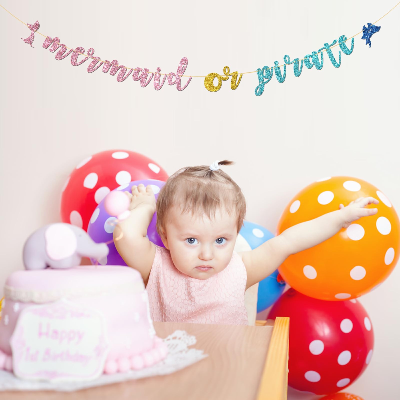 Talorine Meerjungfrau Oder Pirat Banner – Gender Reveal Dekoration, Babyparty, Unter Dem Meer Motto