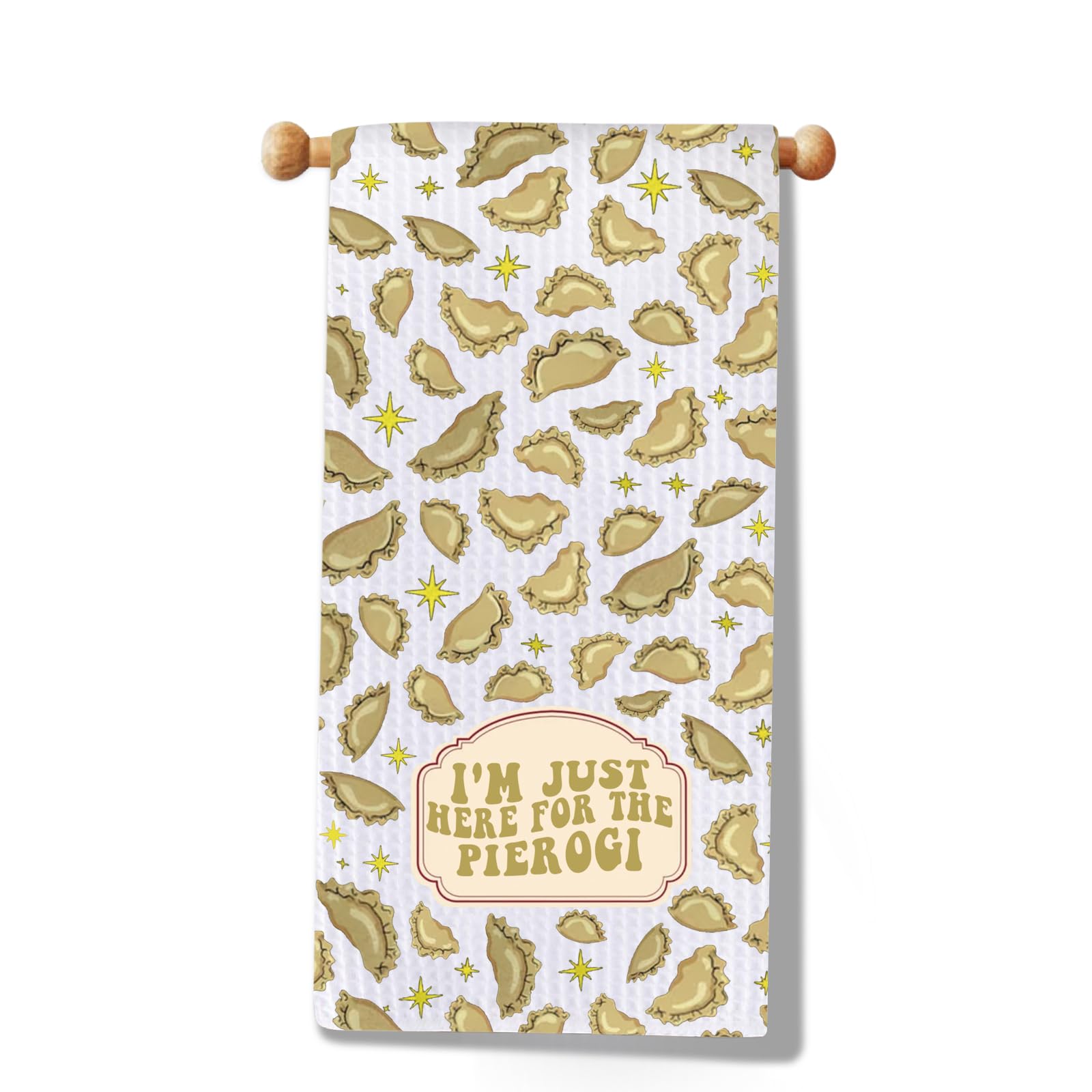 JXGZSO Pierogi Kitchen Towel Polish Dumplings Dish Towel Pierogi Lover Gift Pierogi Maker Gift Polska Themed Kitchen Gift (Pierogi Towel)
