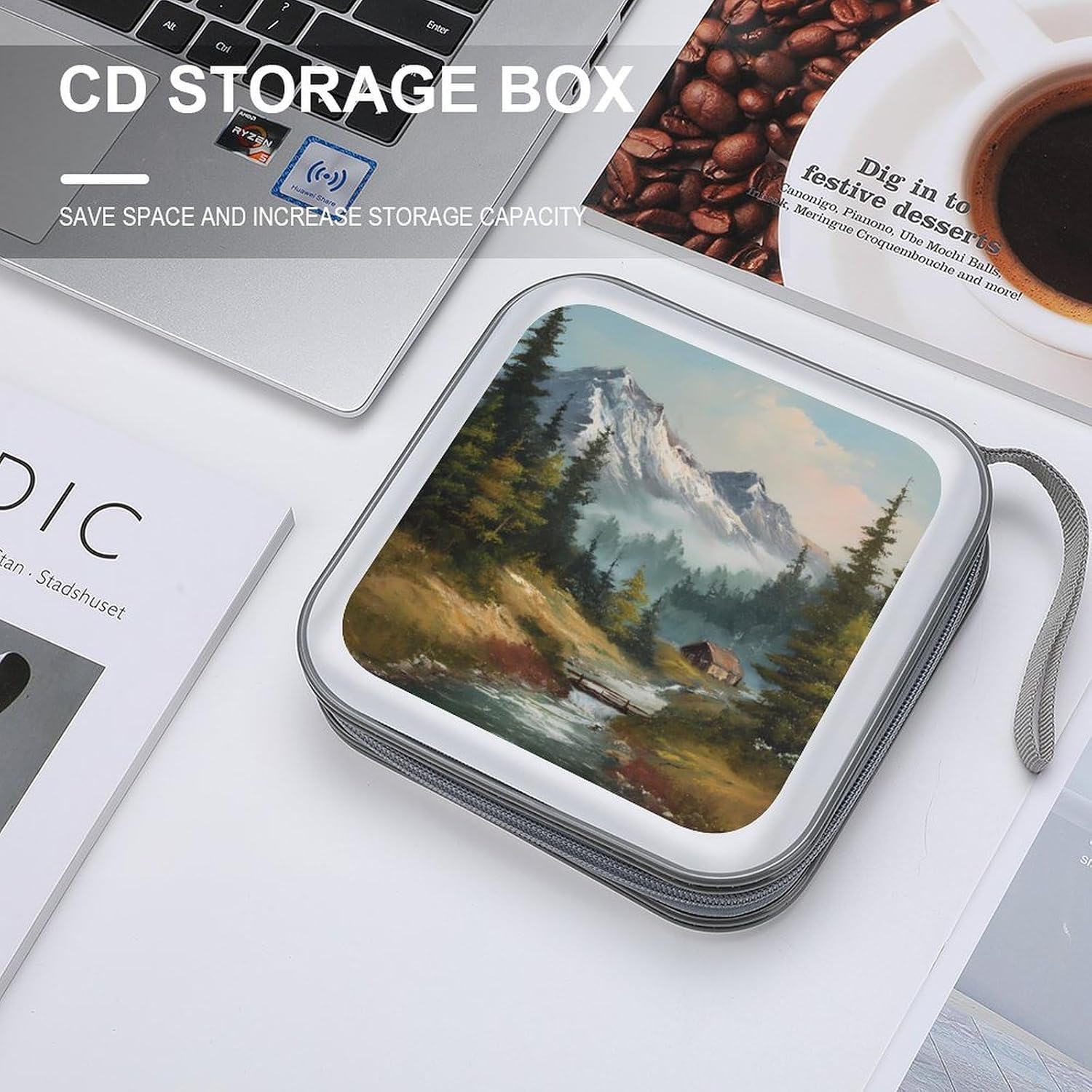 Vintage Natural Landscape CD Case Wallet Portable DVD Holder Organizer Box image 4