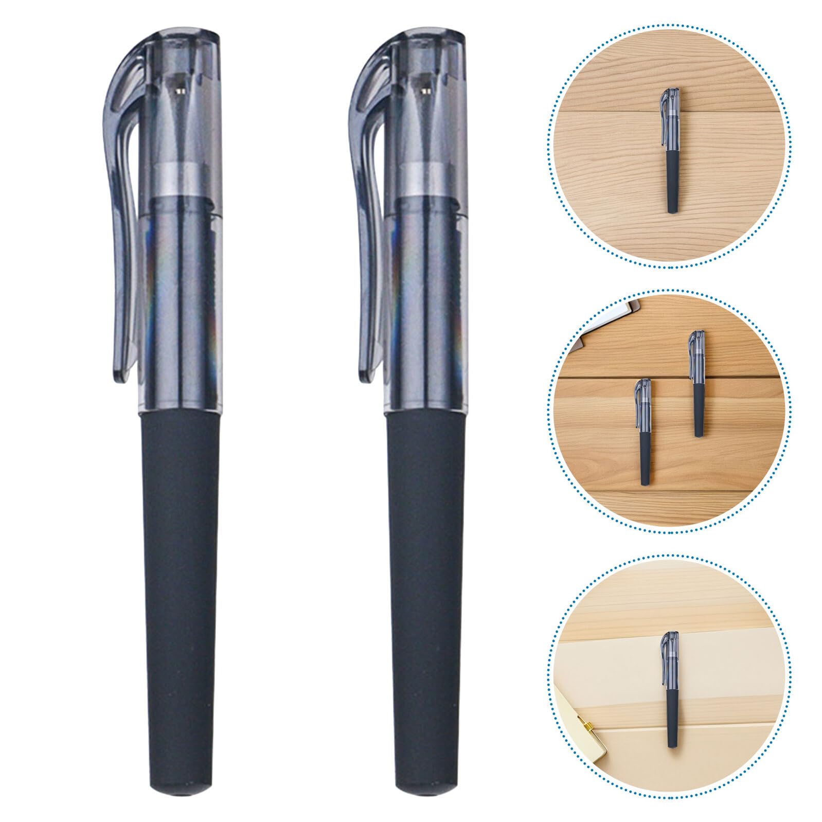 SECFOU Lot de 50 Stylos à Encre Gel Noire Stylo à Pointe Fine 0,5 Mm Format Court Capuchon Bureau et Voyage